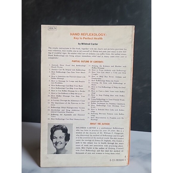 Hand Reflexology: Key To Perfect Health By Mildred Carter Paperback - Picture 9 of 10